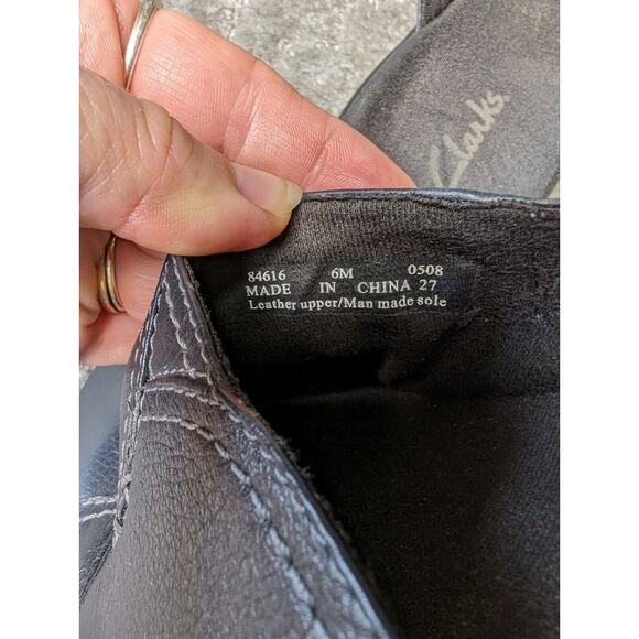 Clarks Navy Leather Slip-on Mules 84616 WOMENS SIZE 6M comfy business casual - Picture 11 of 12